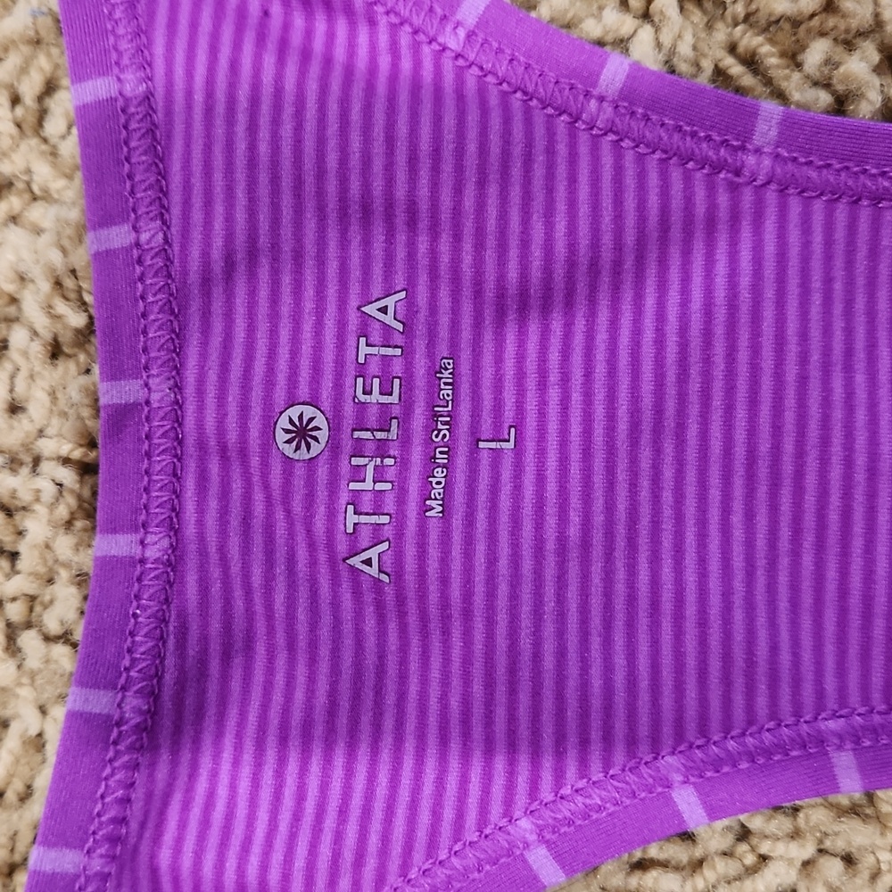Athleta large purple stripe tank top - Picture 4 of 8